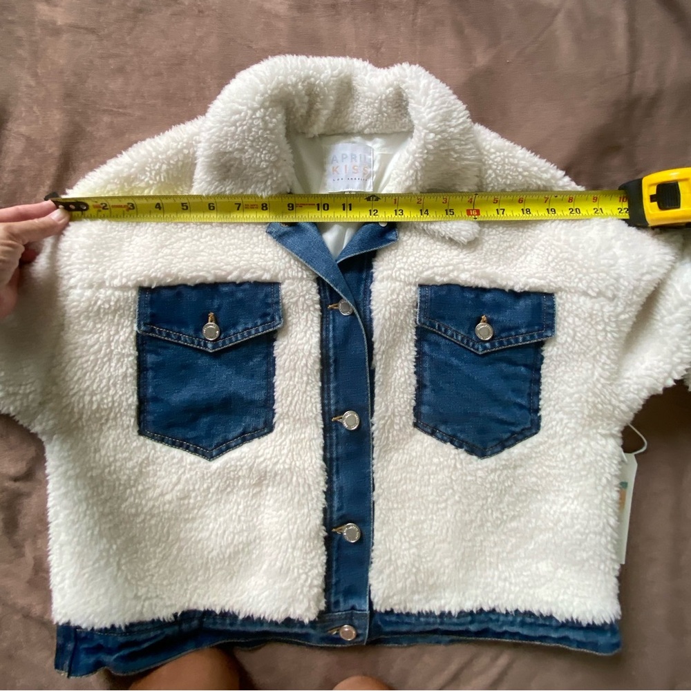 April Kiss Sherpa and Denim Trimmed Jacket. Juniors Size Small. NWT - Picture 8 of 16